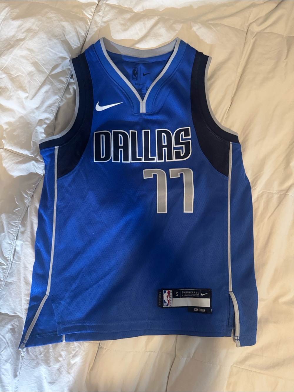 Nike Blue and White NBA Swingman Jersey - Icon Edition